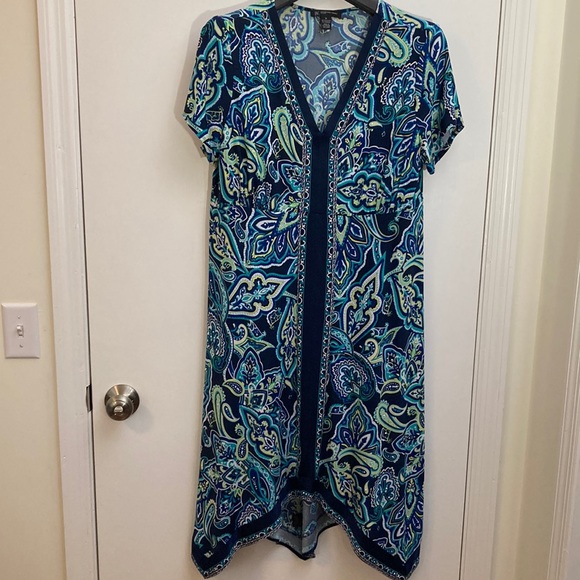INC International Concepts Dresses & Skirts - Inc Vintage Blue Paisley Dress Short Sleeve 1X